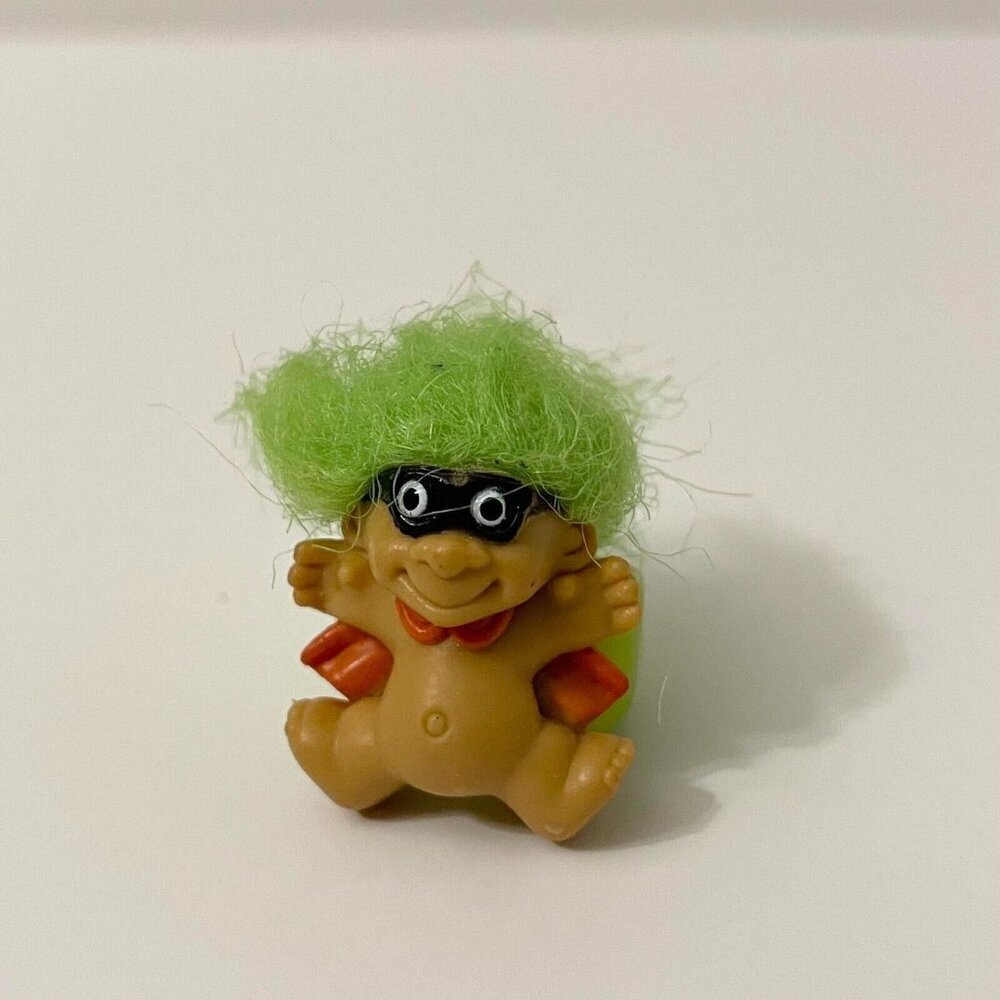 Vintage Troll Doll Halloween Masked Man Ring Troll Dolls Green